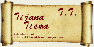 Tijana Tišma vizit kartica